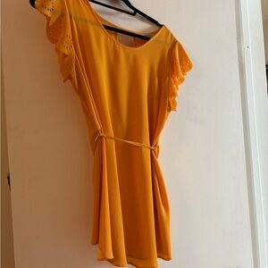 Elegant Mustard Yellow Blouse with Scallop Sleeves
